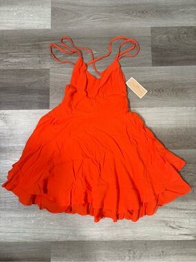 Copper Key neon orange mini dress